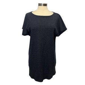 EILEEN Fisher Short Sleeve Jersey Knit Shift Dress Gray Size L